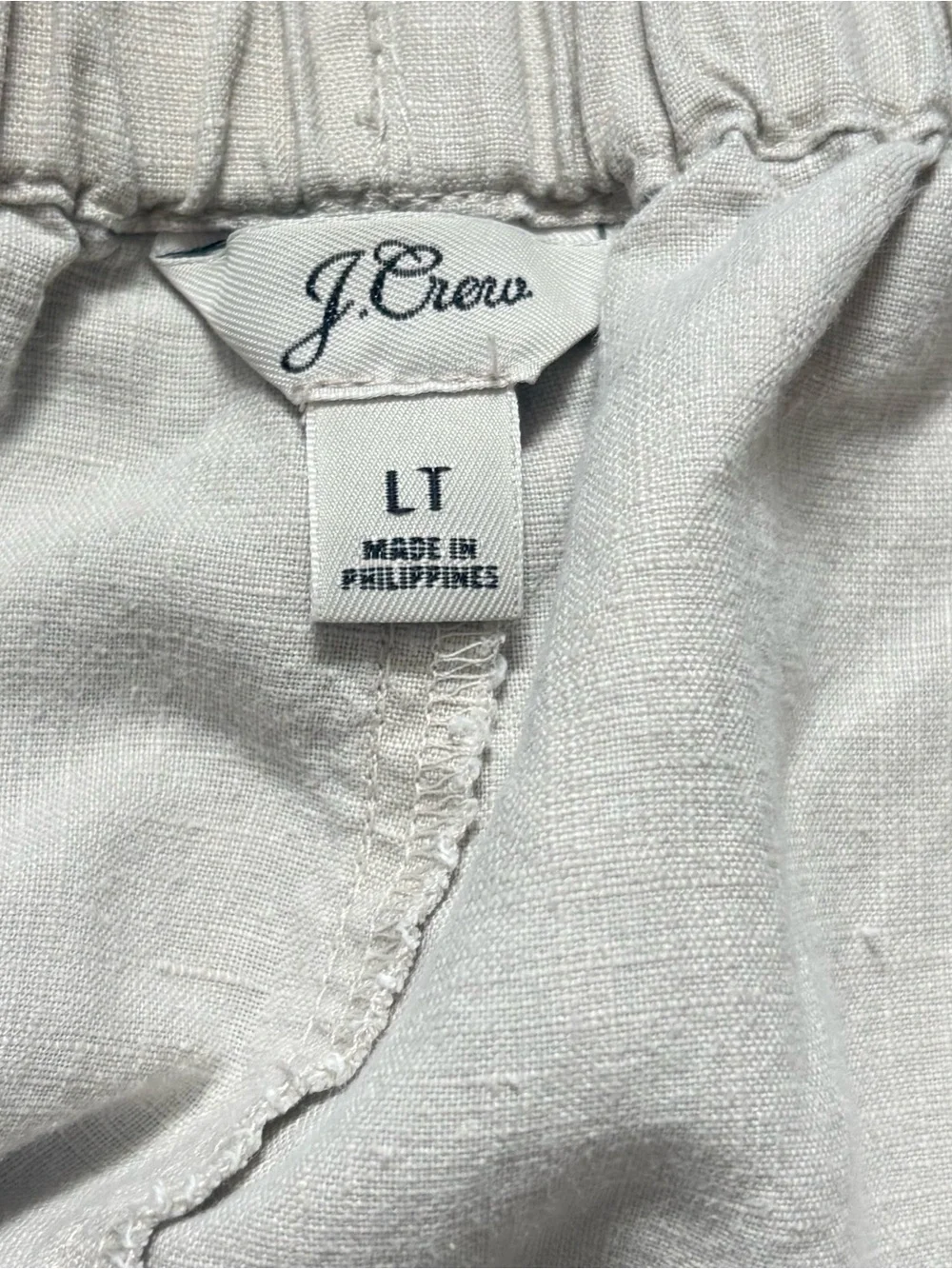 J crew high rise linen blend pants